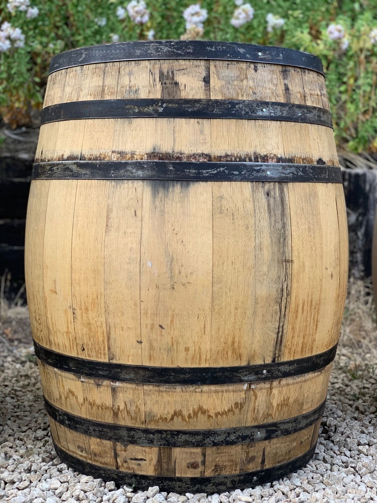 Variante 2 : Fût de décoration nettoyé extérieur, cercles d'origine